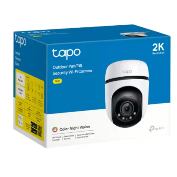 TP-Link TC41 Outdoor Pan/Tilt Security WiFi Camera, 2K, Colour Night Vision