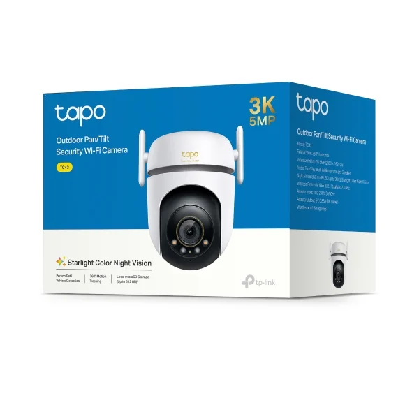 TP-Link TC43 Outdoor Pan/Tilt Security Wi-Fi Camera, 3K 5MP Live View TP-Link TC43 Outdoor Pan/Tilt Security Wi-Fi Camera, 3K 5MP Live View