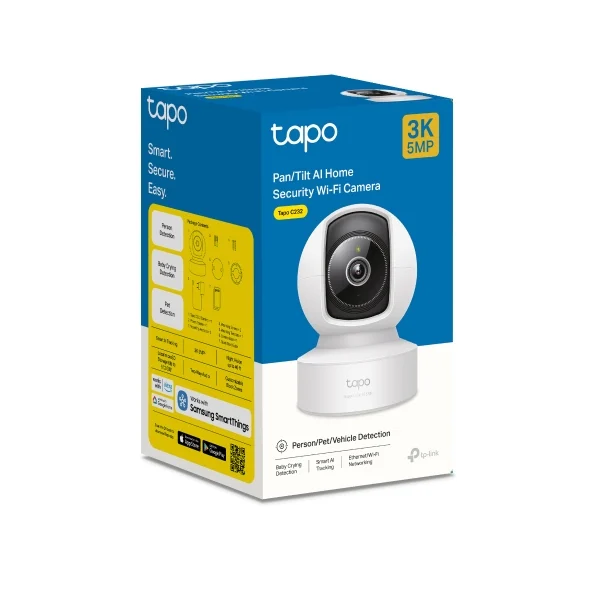 TP-Link Tapo C232 Pan/Tilt AI Home Security Wi-Fi Camera – 3K 5MP + Ethernet port TP-Link Tapo C232 Pan/Tilt AI Home Security Wi-Fi Camera – 3K 5MP + Ethernet port
