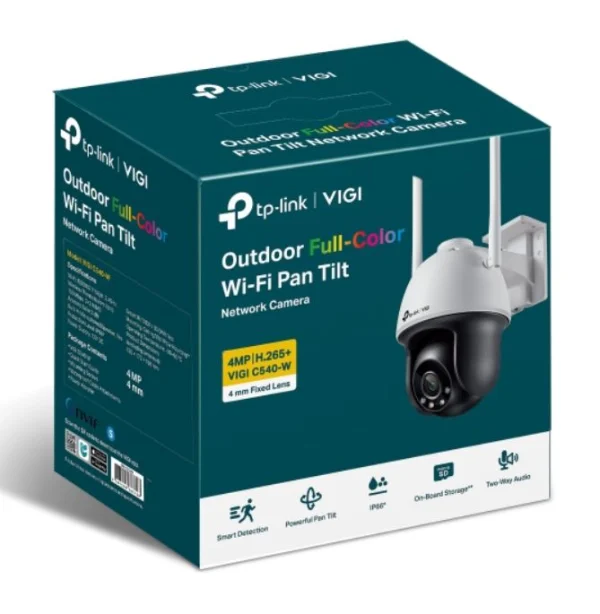 TP-LINK VIGI C540-W(4mm)VIGI 4MP C540-W(4mm) Outdoor Full-Colour Wi-Fi Pan Tilt Network Camera TP-LINK VIGI C540-W(4mm) VIGI 4MP C540-W(4mm) Outdoor Full-Colour Wi-Fi Pan Tilt Network
