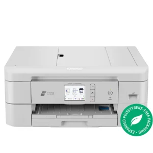 Brother DCP-J1800DWA4 printer with an A5 auto-cut feature. Fast, wireless, compact, duplex Brother DCP-J1800DW A4 printer with an A5 auto-cut feature. Fast, wireless, compact
