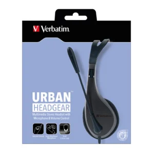 Verbatim Multimedia Headset with Microphone – 3.5mm Jack, Wide Frequency Stereo, 40mm Drivers Verbatim Multimedia Headset with Microphone - 3.5mm Jack, Wide Frequency Stereo, 40mm Drivers