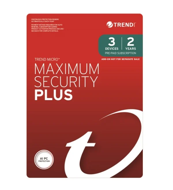 Trend Micro TICEWWMGXSBX2OMaximum Security Plus (3 Devices) 2 Year Add-on Auto Re OEM (Plus = Trend Micro TICEWWMGXSBX2O Maximum Security Plus (3 Devices) 2 Year Add-on Auto Re OEM (Plus =