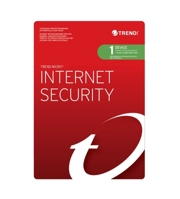 Trend Micro TICIWWMFXSBWEO Internet Security (1 Device) 1 Year Add-On Auto Re OEM Auto Upgrade