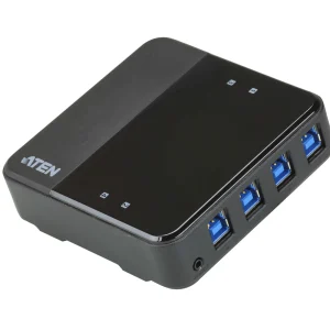 Aten US3344-ATPeripheral Switch 4×4 USB 3.1 Gen1, 4x PC, 4x USB 3.1 Gen1 Ports, Remote Port Aten US3344-AT Peripheral Switch 4x4 USB 3.1 Gen1, 4x PC, 4x USB 3.1 Gen1 Ports