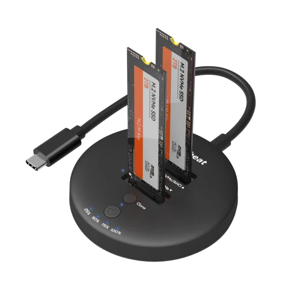 MBEAT MB-HDD-M2H3CL® H3 USB 3.2 Gen2x2 20Gbps Dual M.2 NVMe SSD Dock with Clone Duplicator MBEAT MB-HDD-M2H3CL ® H3 USB 3.2 Gen2x2 20Gbps Dual M.2 NVMe SSD Dock