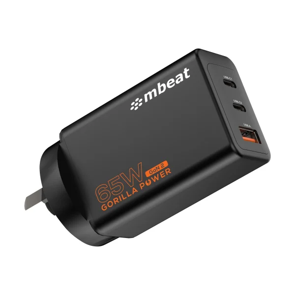 MBEAT MB-PD65W2CA-K ® Gorilla Power PD 65W GaN II USB-C Charger 50% smaller than the standard