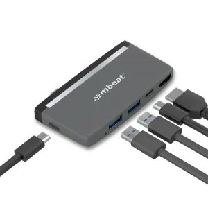 MB-UCH-59GRY (LS) mbeat® Essential Pro  5-IN-1 USB- C Hub (4k HDMI Video