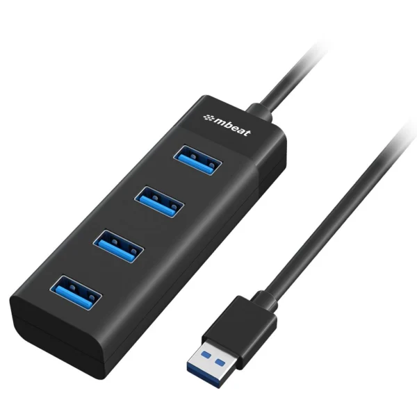 MBEAT MB-U3H-4K ® 4-Port USB 3.0 Hub - Black USB 3.0 transfer speeds up to 5Gbps.