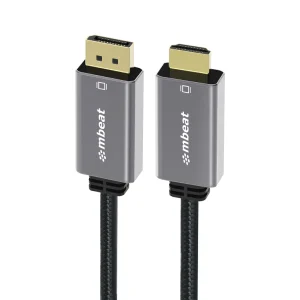 MBEAT MB-XCB-DPHDM18® Tough Link 1.8m 4K/60Hz Display Port to HDMI Cable – Connects MBEAT MB-XCB-DPHDM18 ® Tough Link 1.8m 4K/60Hz Display Port to HDMI Cable