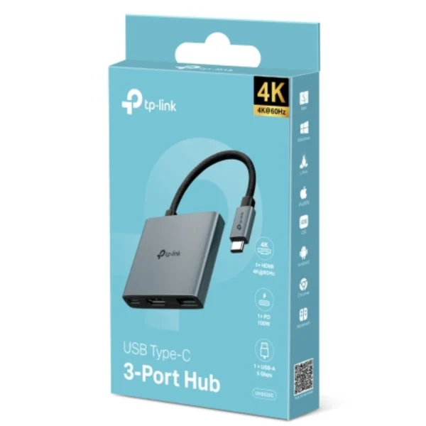 TP-Link UH3020C USB Type-C 3 in 1 Hub, 4K@60Hz HDMI, 100W Power Delivery, 1× USB-A Data Ports. TP-Link UH3020C USB Type-C 3 in 1 Hub, 4K@60Hz HDMI, 100W Power Delivery, 1× USB-A Data Ports.