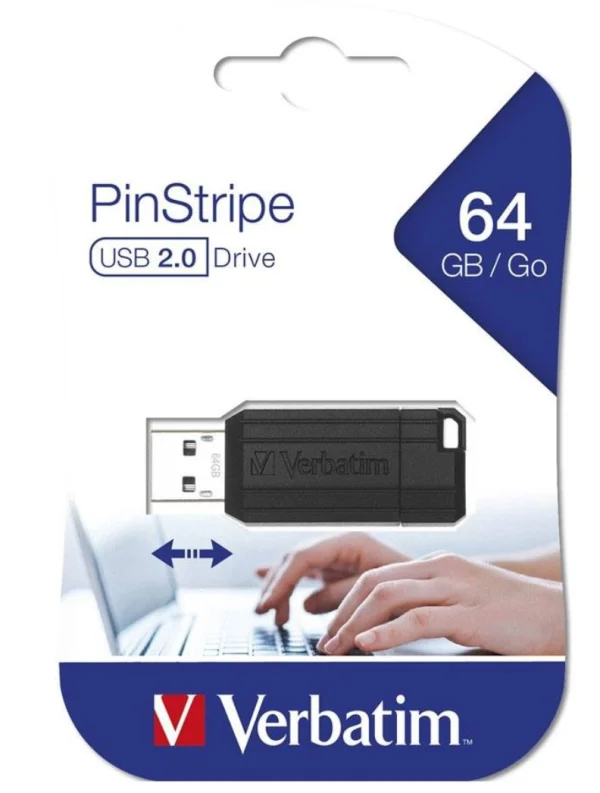 Verbatim Store’n’Go Pinstripe USB Drive 64GB (Black) – Reliable, Durable, and Ultra Compact Verbatim Store'n'Go Pinstripe USB Drive 64GB (Black) – Reliable, Durable, and Ultra Compact