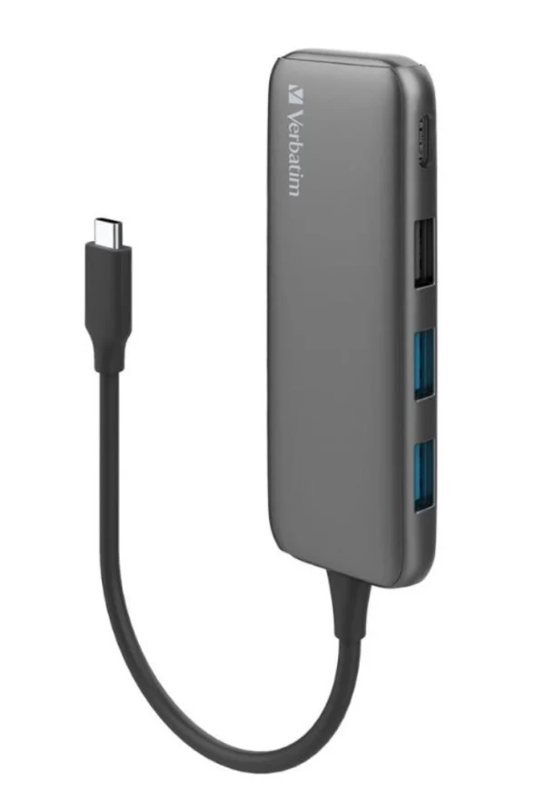 Verbatim USB-C Hub with 2 x USB-A 3.2 Gen 1 supports up to 5Gbps data transfer, 1 x USB-C Verbatim USB-C Hub with 2 x USB-A 3.2 Gen 1 supports up to 5Gbps data transfer
